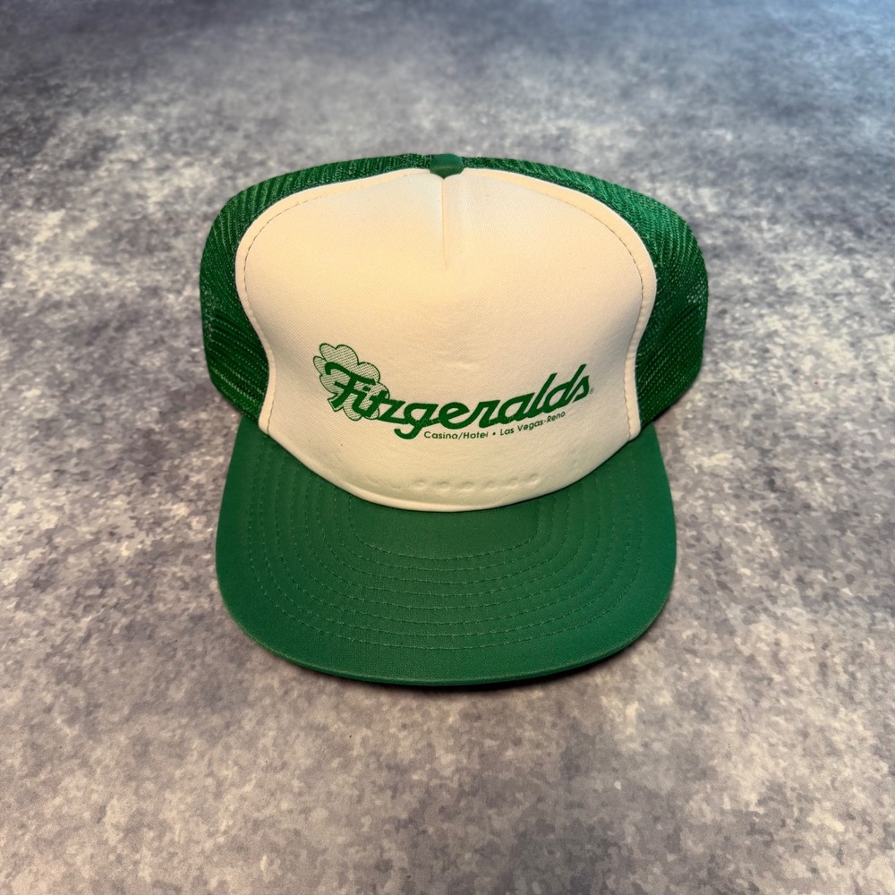 VTG Fitzgeralds Casino Las Vegas Trucker Hat Green Snapback Royal Pacific Mesh